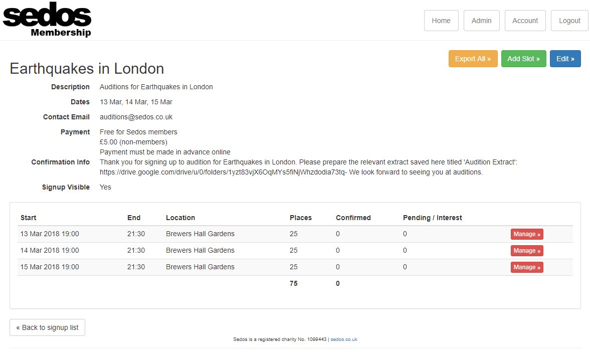 Membership/Signups Portal
